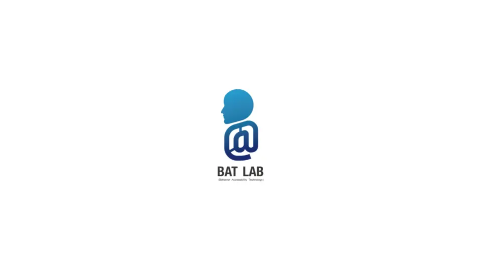 White desktop wallpaper with the blue gradient BAT Lab logo centered.